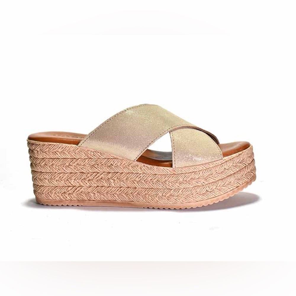 Cordani Bella Leather Wedge in Soft Gold, size 36 - Picture 2 of 9